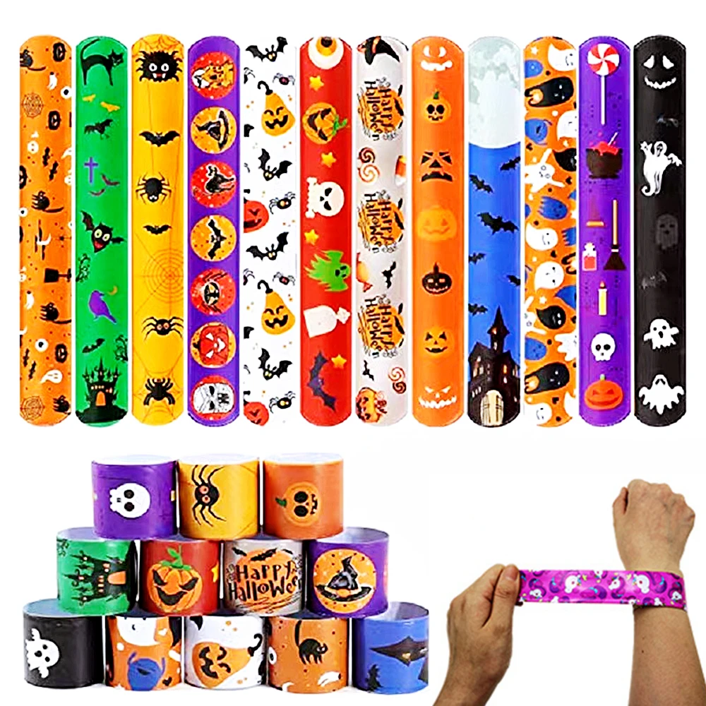 20/50Pcs Halloween Christmas Pattern Wristband Decoration Toys Kids Birthday Party Gifts Pinata Filler New Year\'s Party Favors