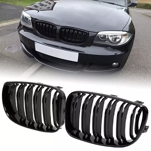 1 Пара Глянцевых Черных Гоночных Решеток Радиатора Для BMW E81 E87 E82 E88 128i 130i 135i 2008-2013, Передний Бампер