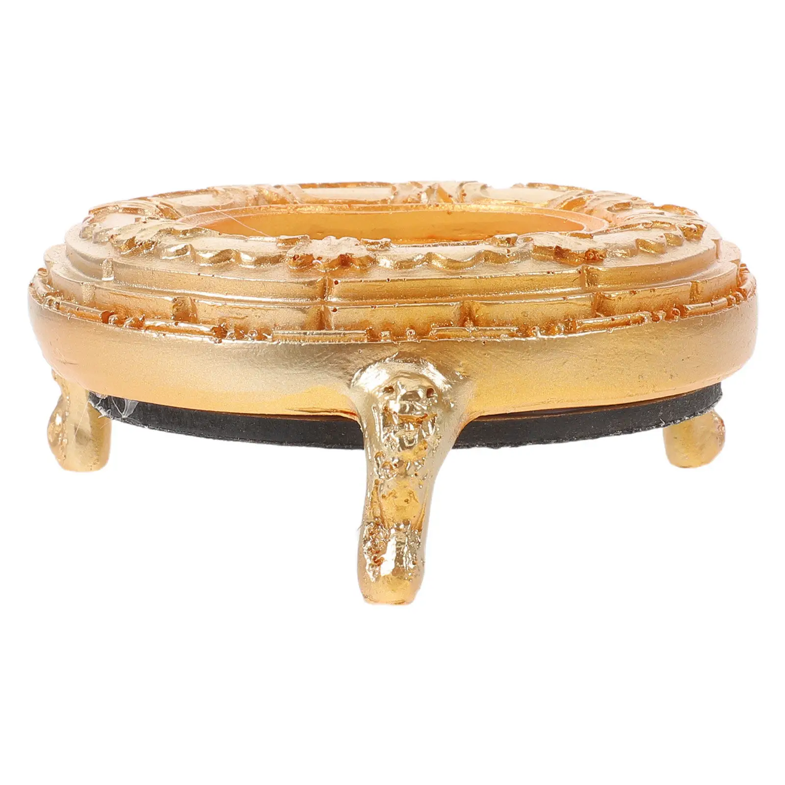 

Золотистый винтажный круглый поднос для украшений из смолы, маленькая подставка-органайзер для колец, подставка для хранения серег, элегантный дисплей для украшений на туалетный столик