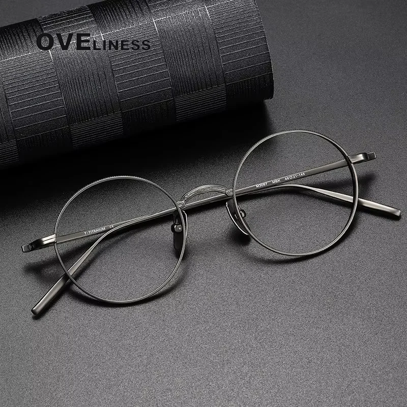 

optical Pure Titanium Glasses Frame Men Vintage Round myopia Prescription Eyeglasses Frames Women Retro Eyewear spectacles