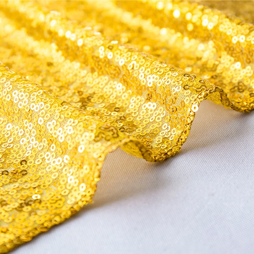 10 Pcs 12x108 Inch Sequin Table Runners Wedding Party Catering Event Gold Table Runner Gold Christmas Decoration Glitter Fabric