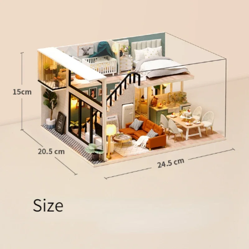 Diy hut Nordic modern doll house creative jigsaw puzzle to send his girlfriend Christmas birthday gift ornaments educational toy