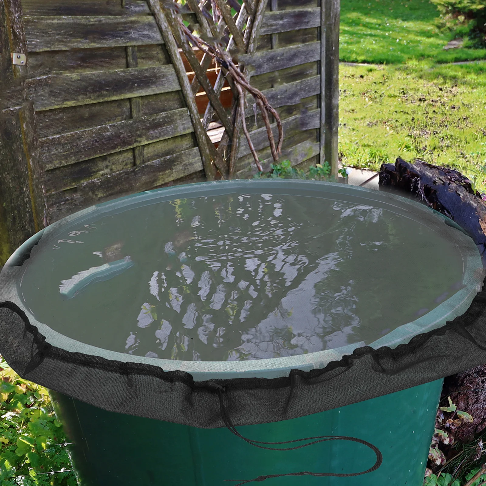 

2Pcs Rain Barrel Net Cover Lightweight Portable Protective Screen Easy Install for Garden Yard Outdoor Water Bucket Filter Mesh