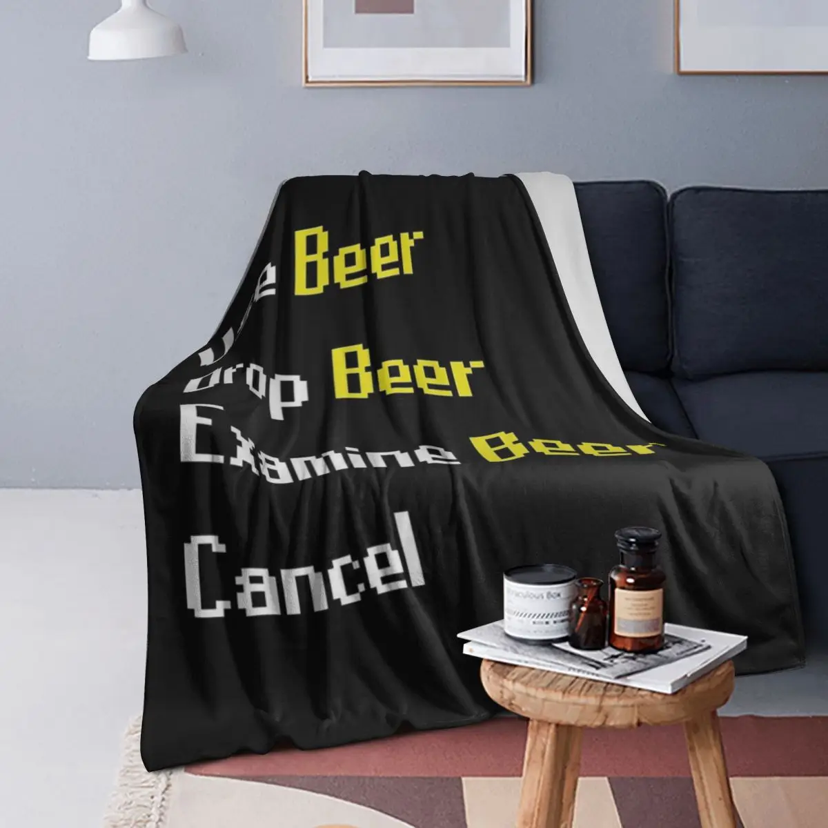 

Runescape Beer Interaction Blankets Soft Warm Flannel Throw Blanket Bedding for Bed Living room Picnic Travel Home Couch