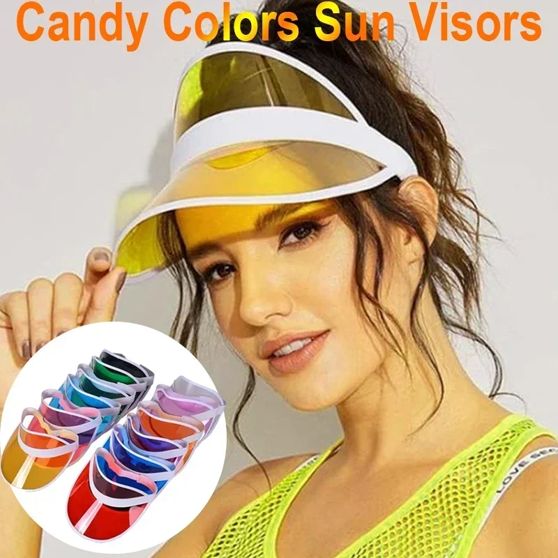 Candy Colors Sun Hat Anti-UV for Outdoor Sport UV Protection Golf Cap Cycling Hiking Walking Running Empty Top Visors Party Caps