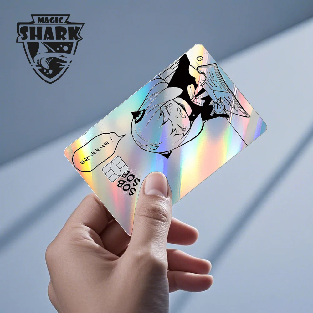 Magic Shark SPY X Family Anime Holographischer Aufkleber-Film für Kleine und Große Kredit-, Bank- und Debitkarten Ohne Chip Ohne Verblassen – Detail 7