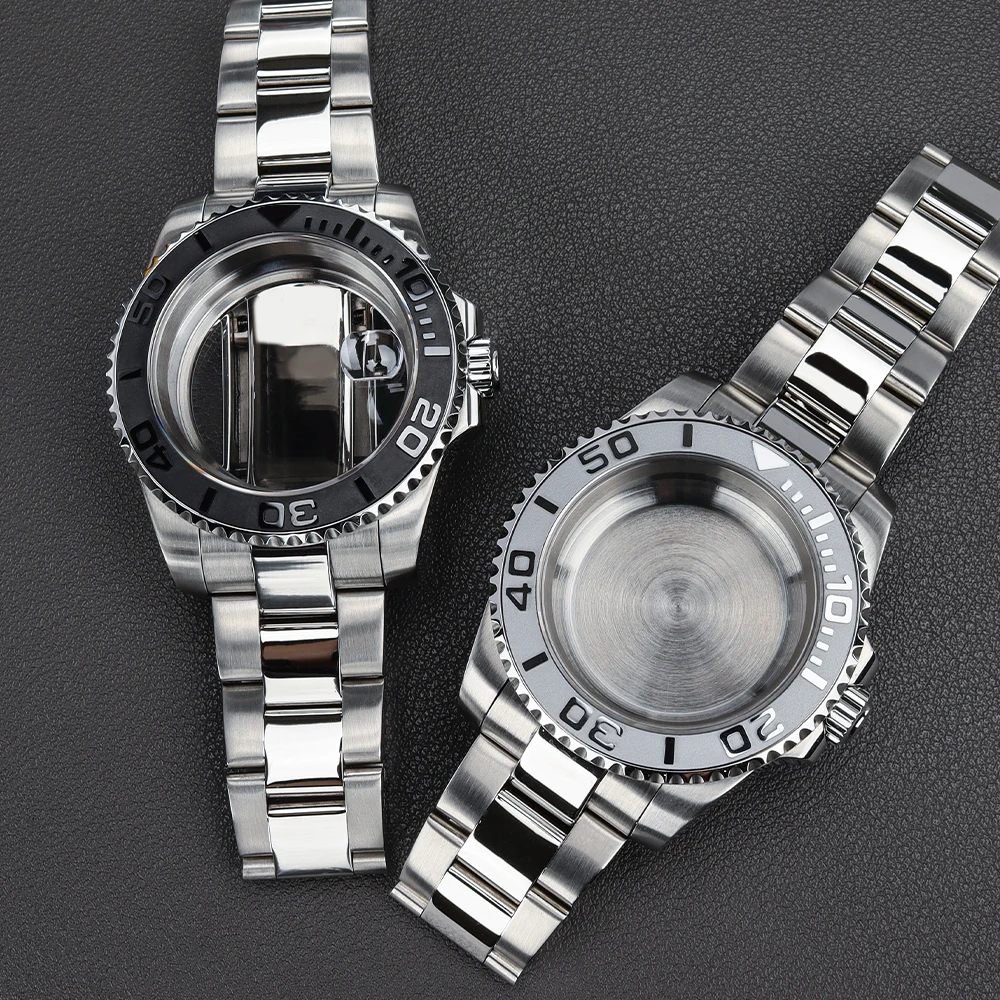 

40mm NH35 Watch Case Solid Stainless Steel Watchband For GMT SUB NH35 NH36 NH34 Miyota 8215 Eta2824 Movt YACHT-MASTER Watch Case