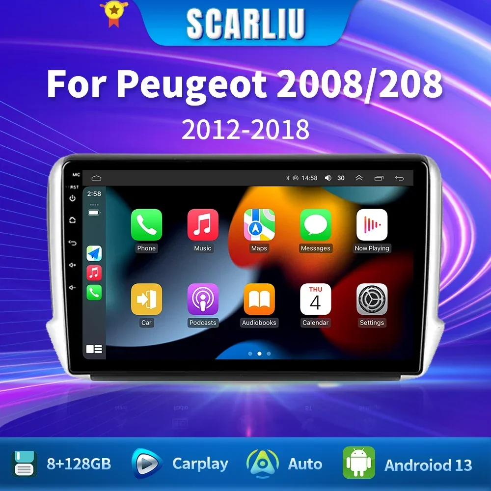 

Android13 radio For Peugeot 2008 208 Series 2012-2018 Car stereo Multimedia Video Player carplay Auto GPS Navigation 2din No dvd