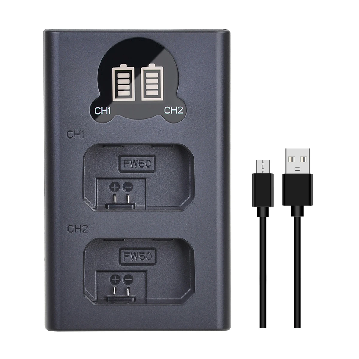 Batmax NP-FW50 NPFW50 USB Dual LED Display Camera Battery Charger for Sony A7 A7R A7sII A7II A6500 A6300 A7RII NEX Series
