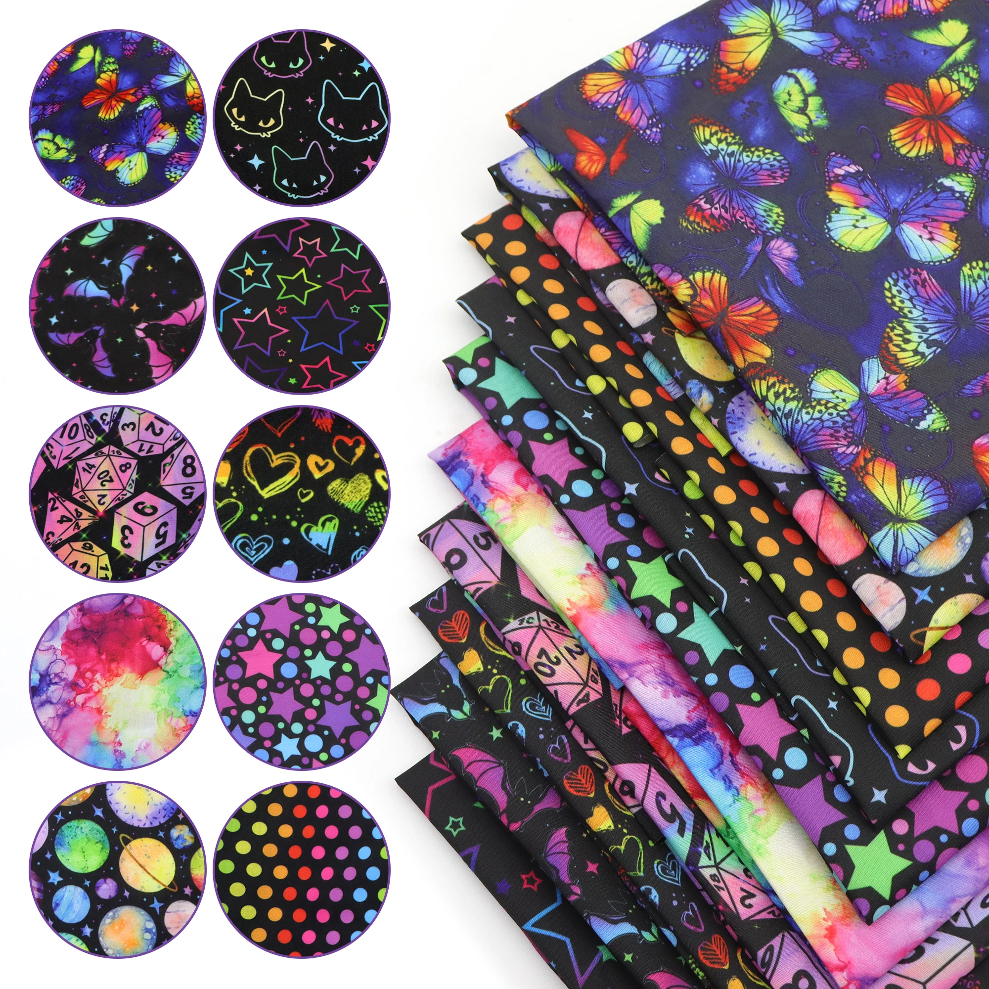 

10 шт./комплект, Полиэстеровая хлопчатобумажная ткань, 50*145 см