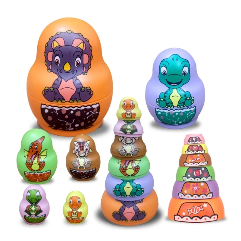 Shockproof Heat-resistant Russian Nesting Hand Paint Craft Toy Home Decoration Improve Kids Logical Thinking