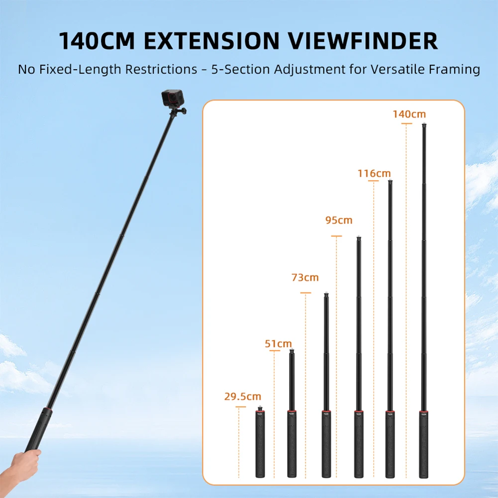 Quick Release Selfie Stick Camera Vlogging Extendable Tripod Stand For Insta360 X5 Action 4/Pocket 3_voghion.com