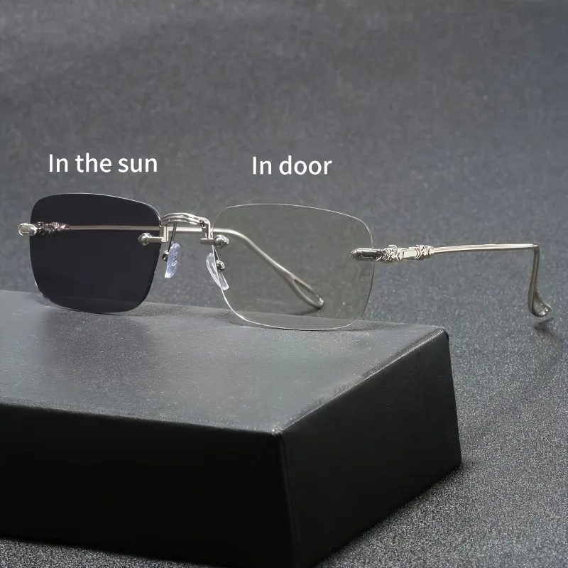 1 Pair Unisex Photochromic Anti-Blue Light Glasses, Suitable for Phone And Computer Light-Sensitive Blue Light Filtering Glasses