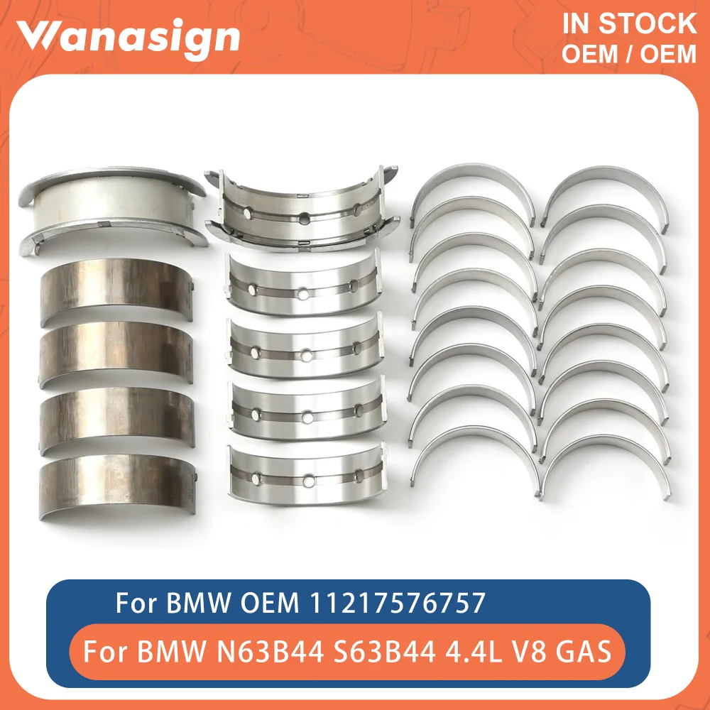 Engine Main Connnecting & Rod Bearing Set Fit 4.0 4.4 L For BMW M5 X5 X6 F10 F85 N63 S63 N63B40 N63B44 S63B44 4.0L 4.4L V8 GAS