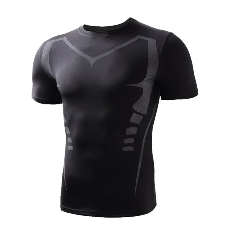 T-shirt da corsa a compressione da uomo Fitness Tight Manica lunga Camicie sportive Allenamento da jogging Top Abbigliamento sportivo da palestra