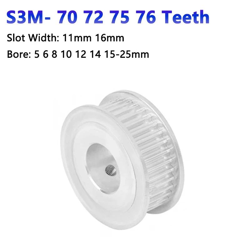 

Синхронный слот для колес S3M, размеры 70 72 75 76 зубьев, ширина 11 16 мм, отверстие 5-25 мм, тип AF, 1 шт.