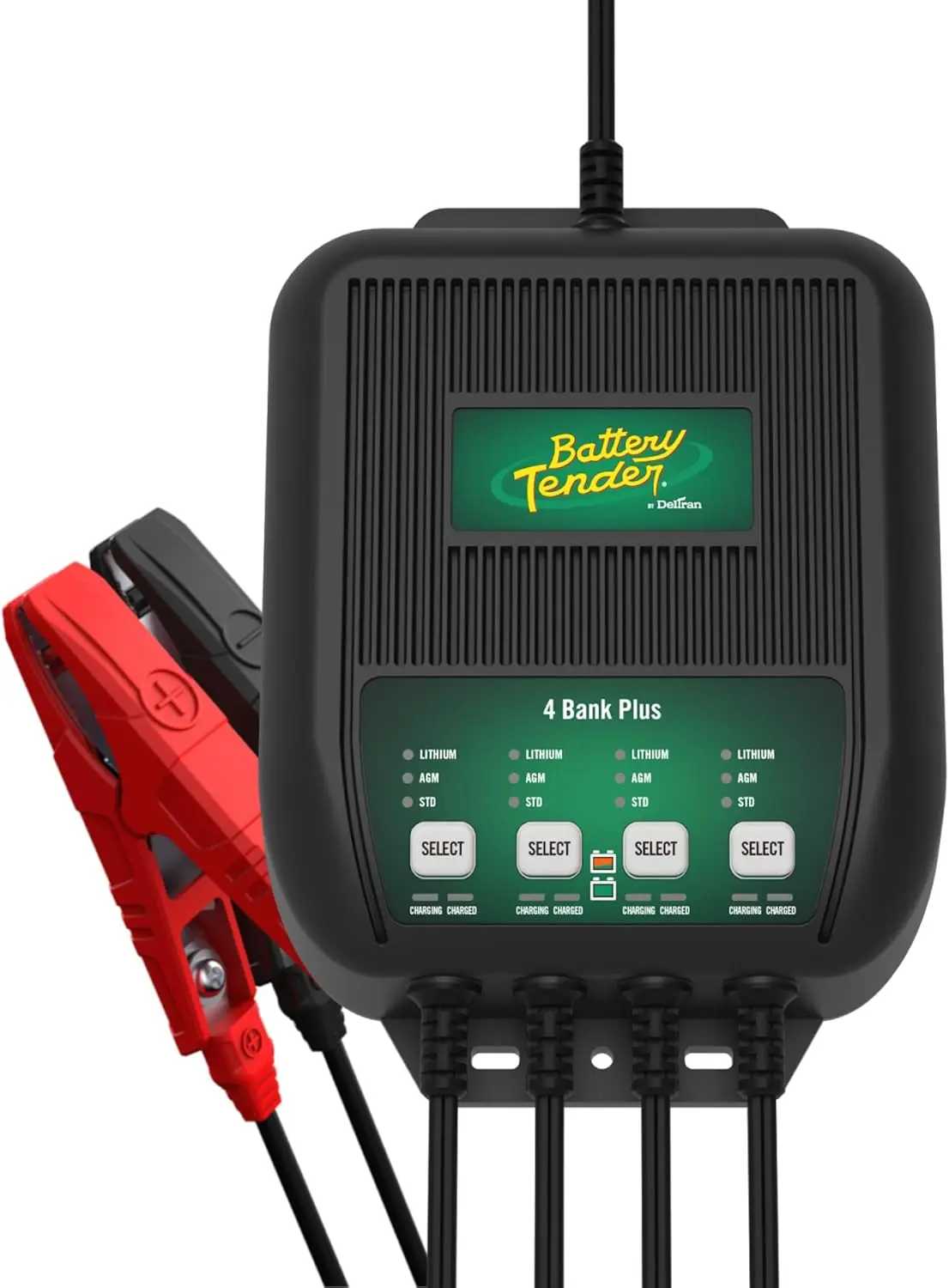 

Умное зарядное устройство и поддерживатель заряда для 4 аккумуляторных батарей, общая мощность 5А, для стандартных/AGM/LiFePO4 аккумуляторов