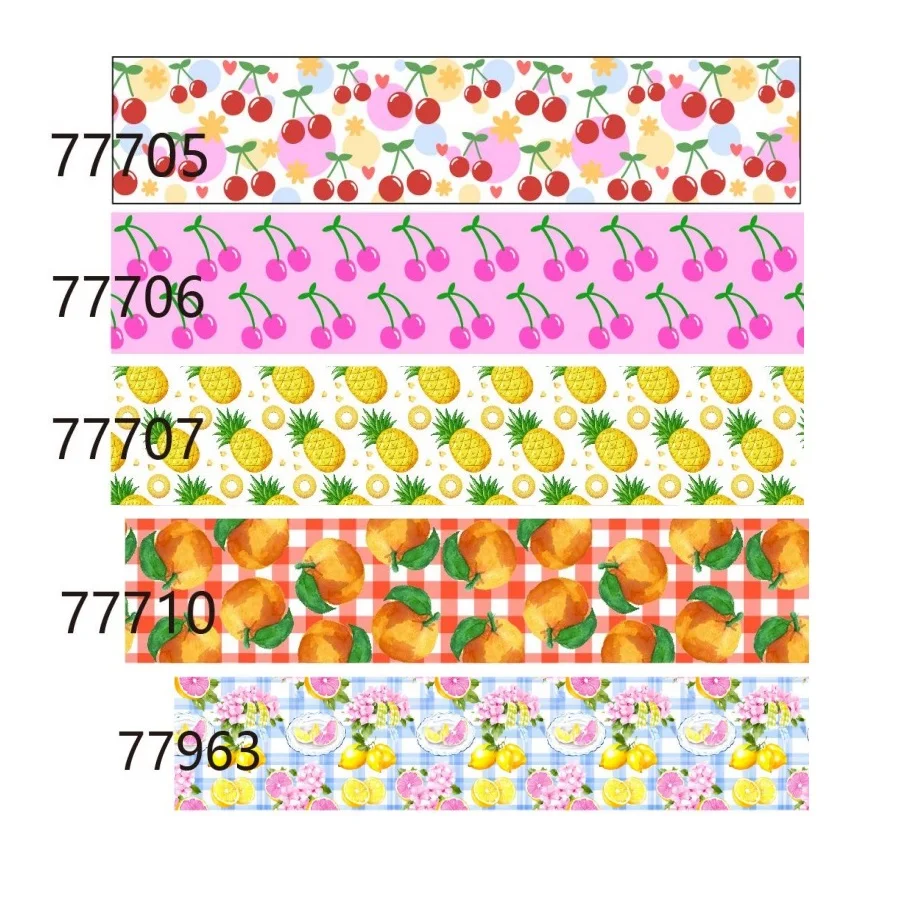 

50yards Fruit Grosgrain Ribbon for Hairbows Crafts Material Handmade DIY Accessories