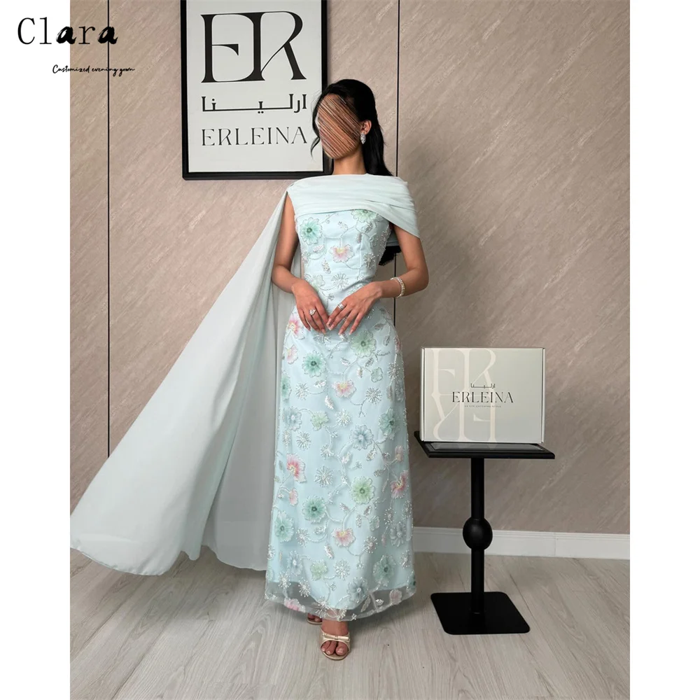 

Clara Custom Sky Blue Lace Embroidery Fishtail Elegant Evening Dresses for Woman Luxury Women's Evening Dresses for Events Party