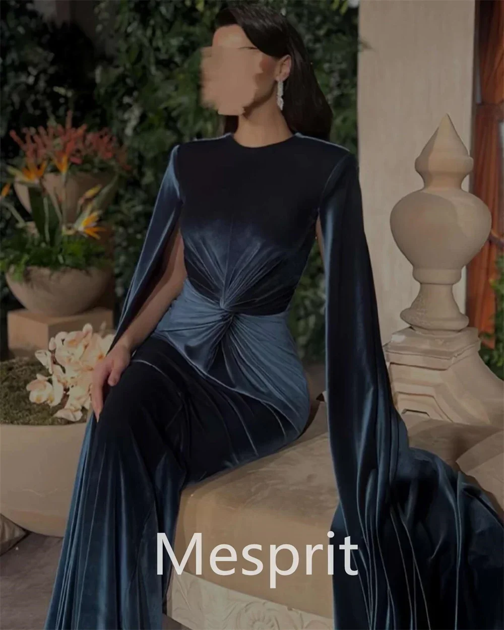 CustomizedBall Mesprit High Quality Exquisite Jewel A-line Evening Dresses Stole Fold Floor Length Custom Dress Saudi Arabia