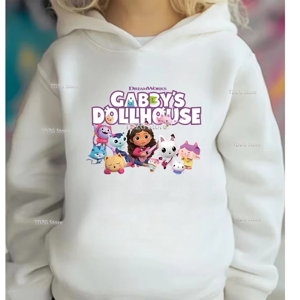Gabbys بيت الدمية هوديي الأطفال الخريف جديد الاطفال معاطف طويلة الأكمام الفتيان Gabbys القطط البلوز الفتيات ملابس كاجوال الشتاء #2