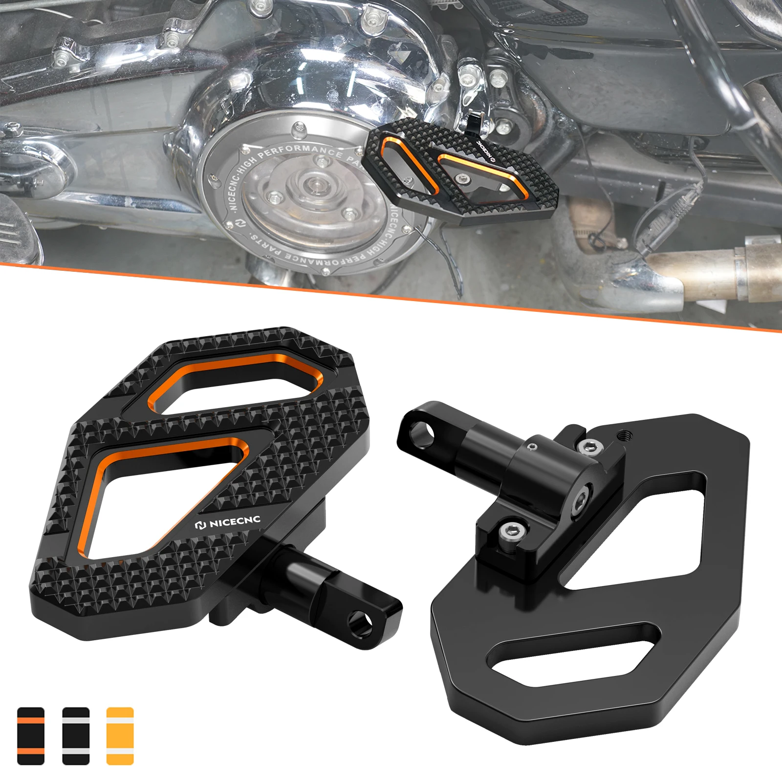 

For 17-24 Harley Road King Special FLHRXS Passenger Footpegs Floorboard for Harley Street Glide 06-24 Street Glide Special 17-23