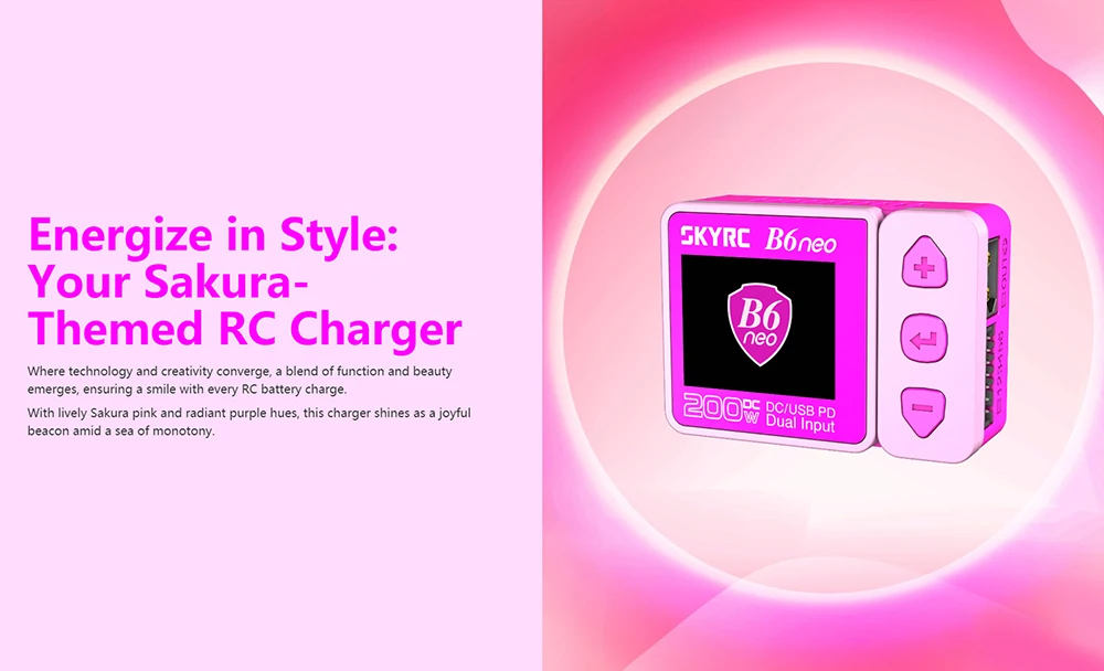 SkyRC B6 Neo Smart Charger DC 200W PD 80W LiPo Battery Balance Charger SK-100198 Compact 6S Charger Discharger