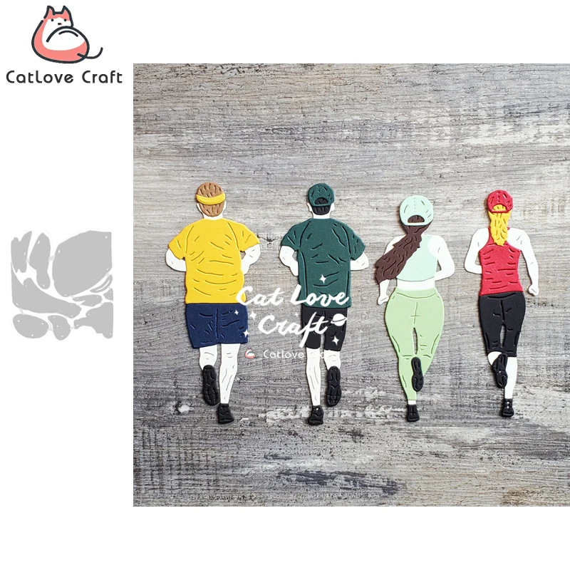 Catlove Running Charakter Metall-Stanzformen, Scrapbooking, Form, Messer, Schablone, Stanzungen, Kartenherstellung, DIY, Handwerk, Prägung, neue Stanzformen