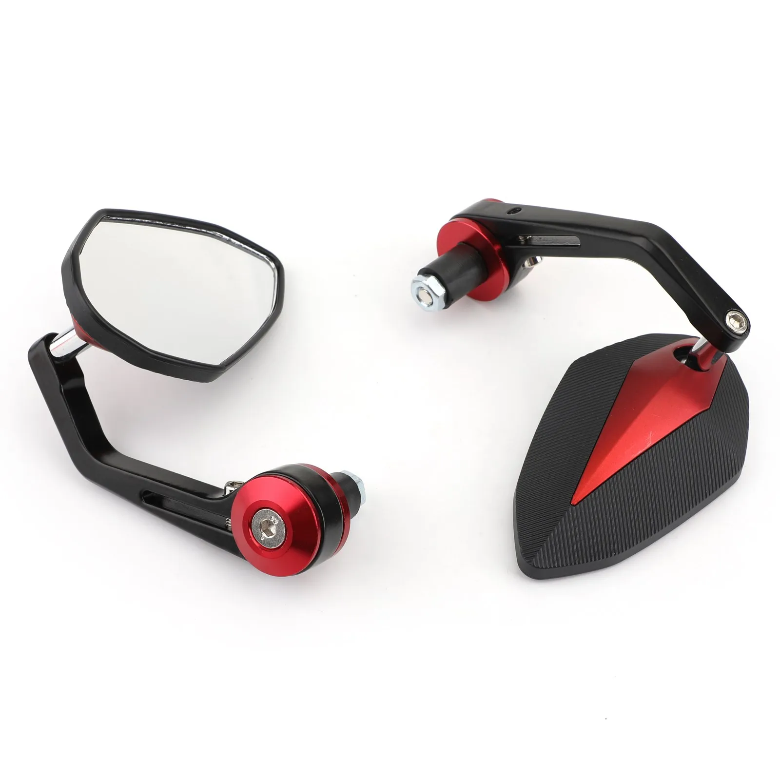 أسود أحمر دراجة نارية رياضية 7/8 "مقود نهاية المرايا لياماها R1 YZF R6 هوندا CBR600RR #2