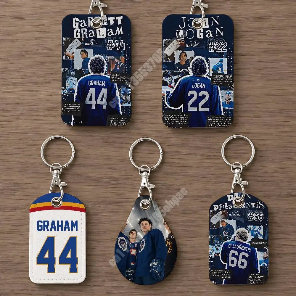 Off C-Campus TV Series Hockey Team Leather Keychain Card Holder for Airtag & Luggage Tags Casual Tracker Cover