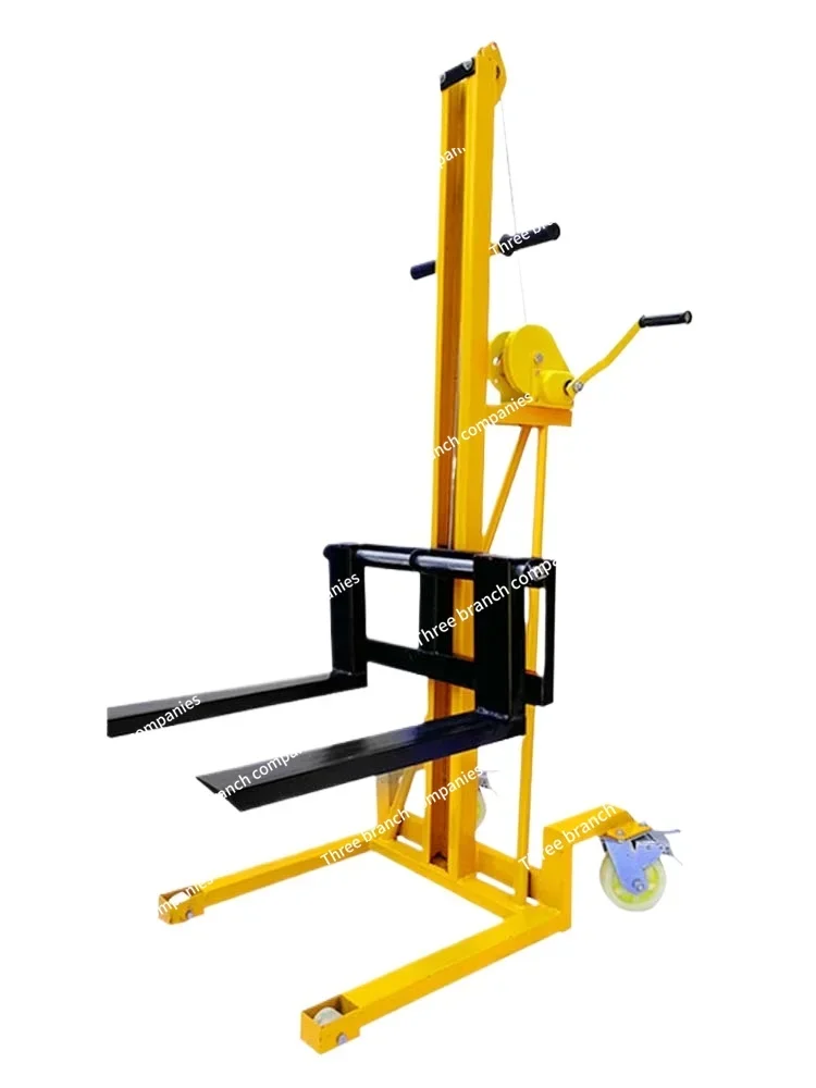 Manual Lightweight Small Forklift Portable Hand Lift Forklift Small Stacker Multi-Functional Handling Trucks