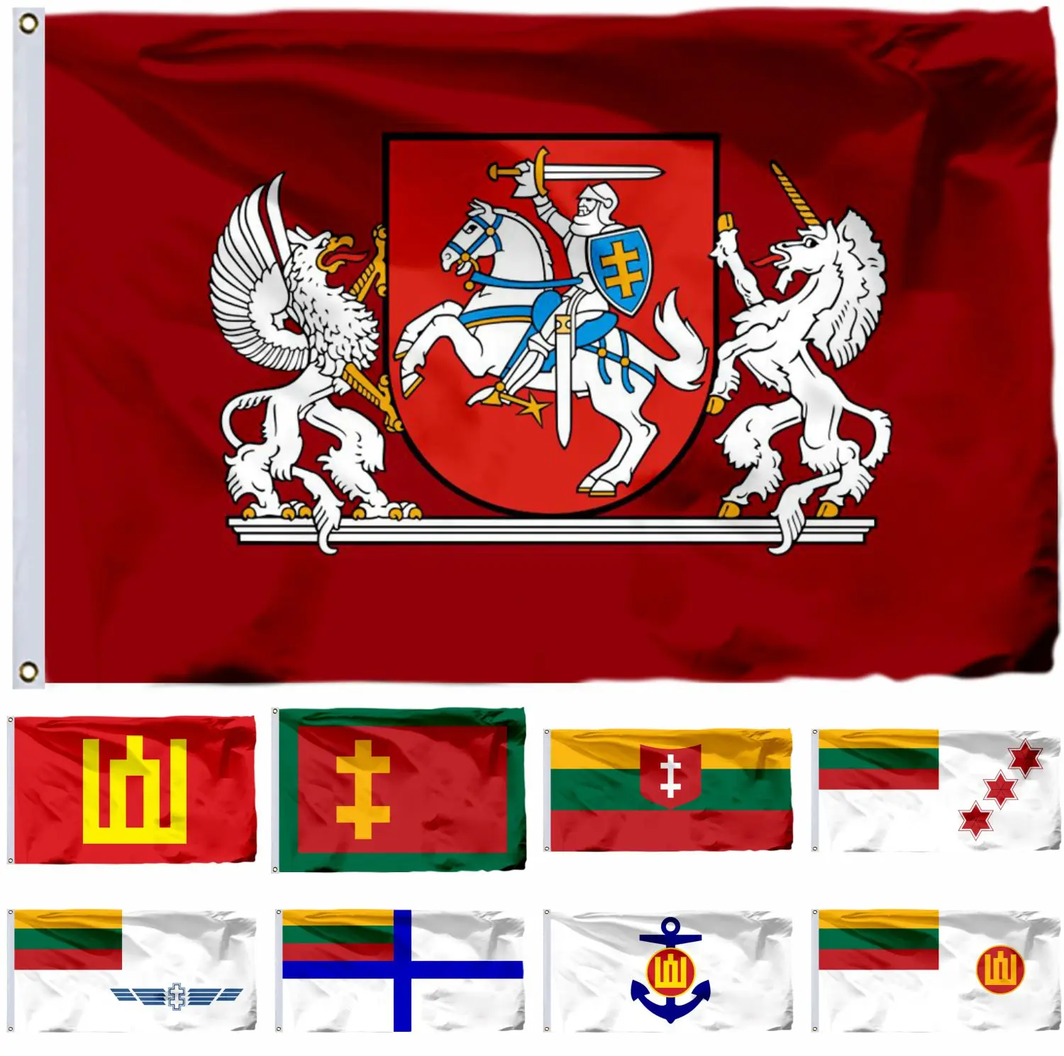 Lithuania President Army Navy Flag Air Force Ensign 3X5FT 90X150CM Minister of Defence's Banner