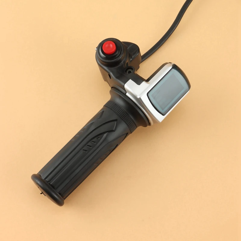 2X 48V Electric Bicycle Scooter Speed Throttle Grip LCD Display With Switch Ebike Twist Throttle Accelerator Handlebar