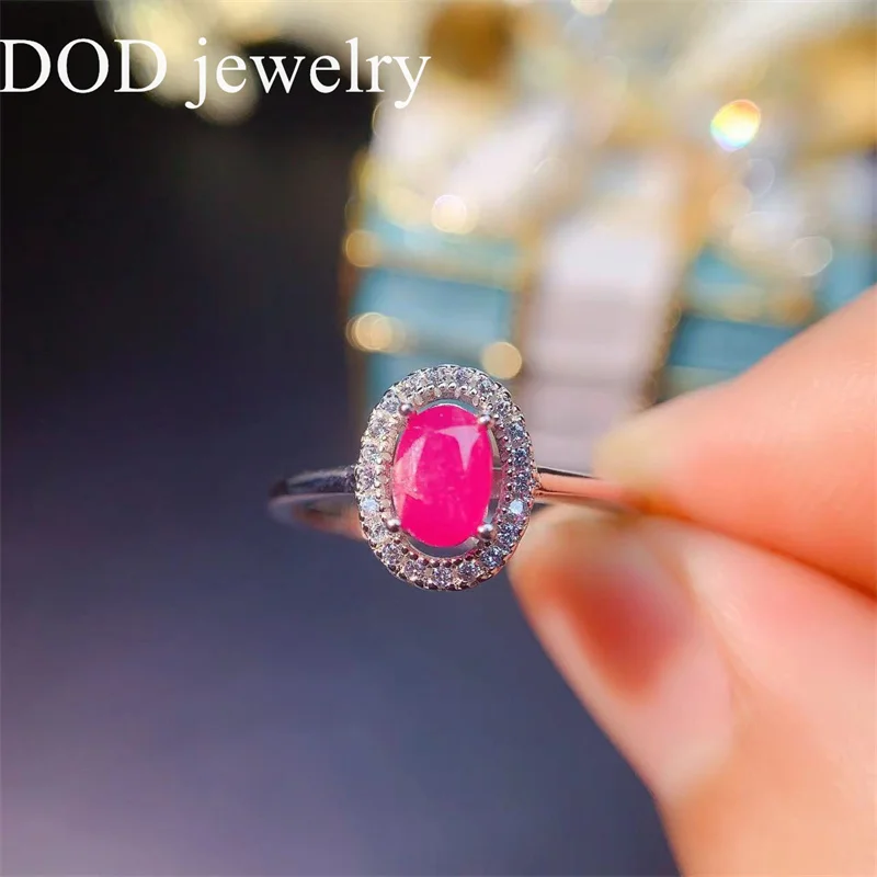 Natural Ruby Solid Silver Rings 0.5 Carats Genuine Stone Elegant Style S925 Jewelry Top Quality Wedding Engagement Gifts