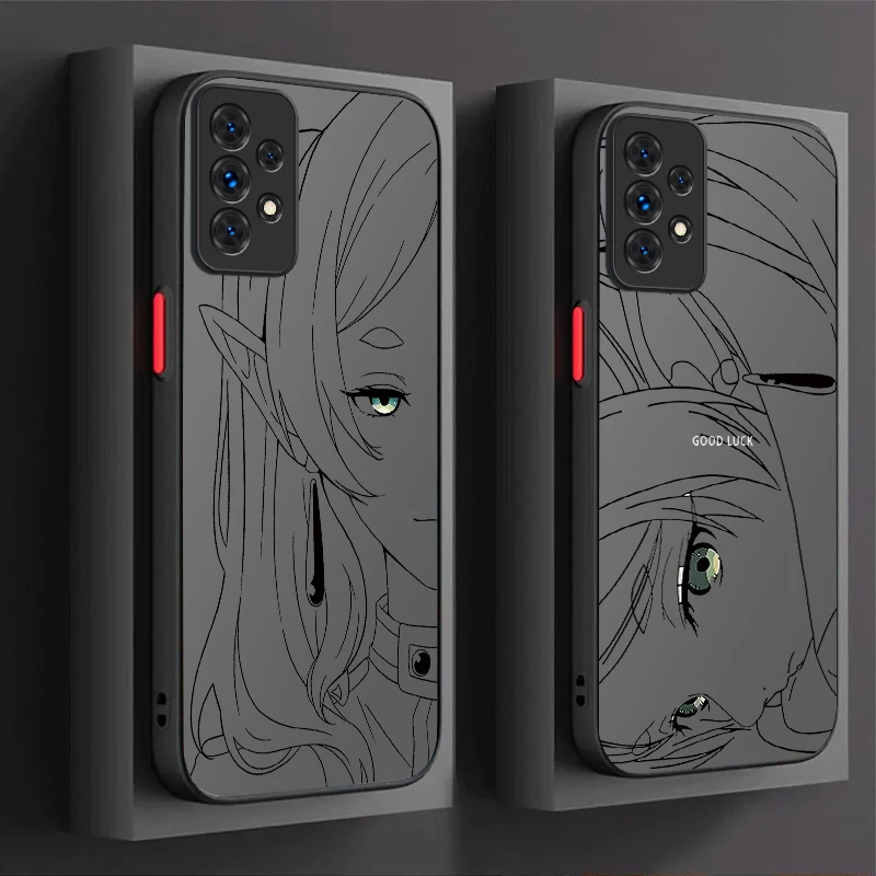 Cute Frieren Line Case for Samsung Galaxy A06 A16 A26 A36 A56 A05 A05S A15 A25 A35 A55 A14 A34 A54 A13 A33 A53 A22 A32 A52 A52S