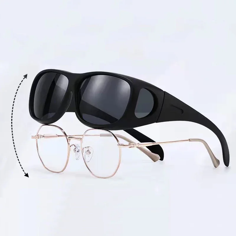 Wrap around Fit over glasses uv400 polarized sunglasses anti glare night vision glasses for driving