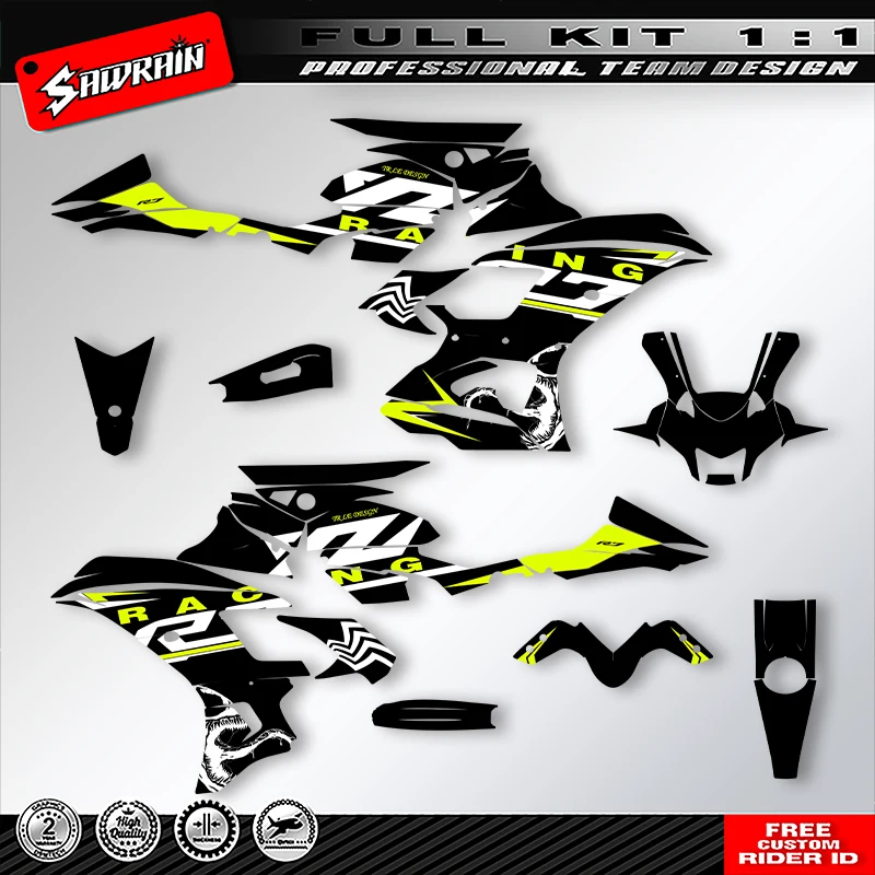 

Sawrain пользовательские мотоциклетные фоны Graphcis наклейки наборы для YAMAHA R7 2021 2022 2023 2024 001