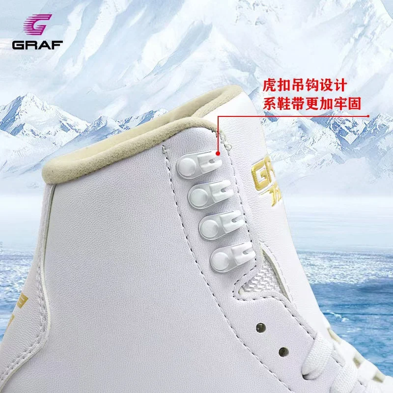 Tamaño 27-41 zapatos de Skate de figura de hielo de cuero genuino zapatillas de patinaje de hoja de hielo gruesas térmicas profesionales para niños adultos