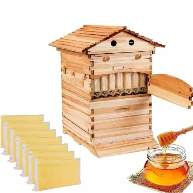 

Spot supply Automatic flow honey spleen beehive Self-flow honey nest frame Nest base Automatic honey beehive Boiled wax beehive