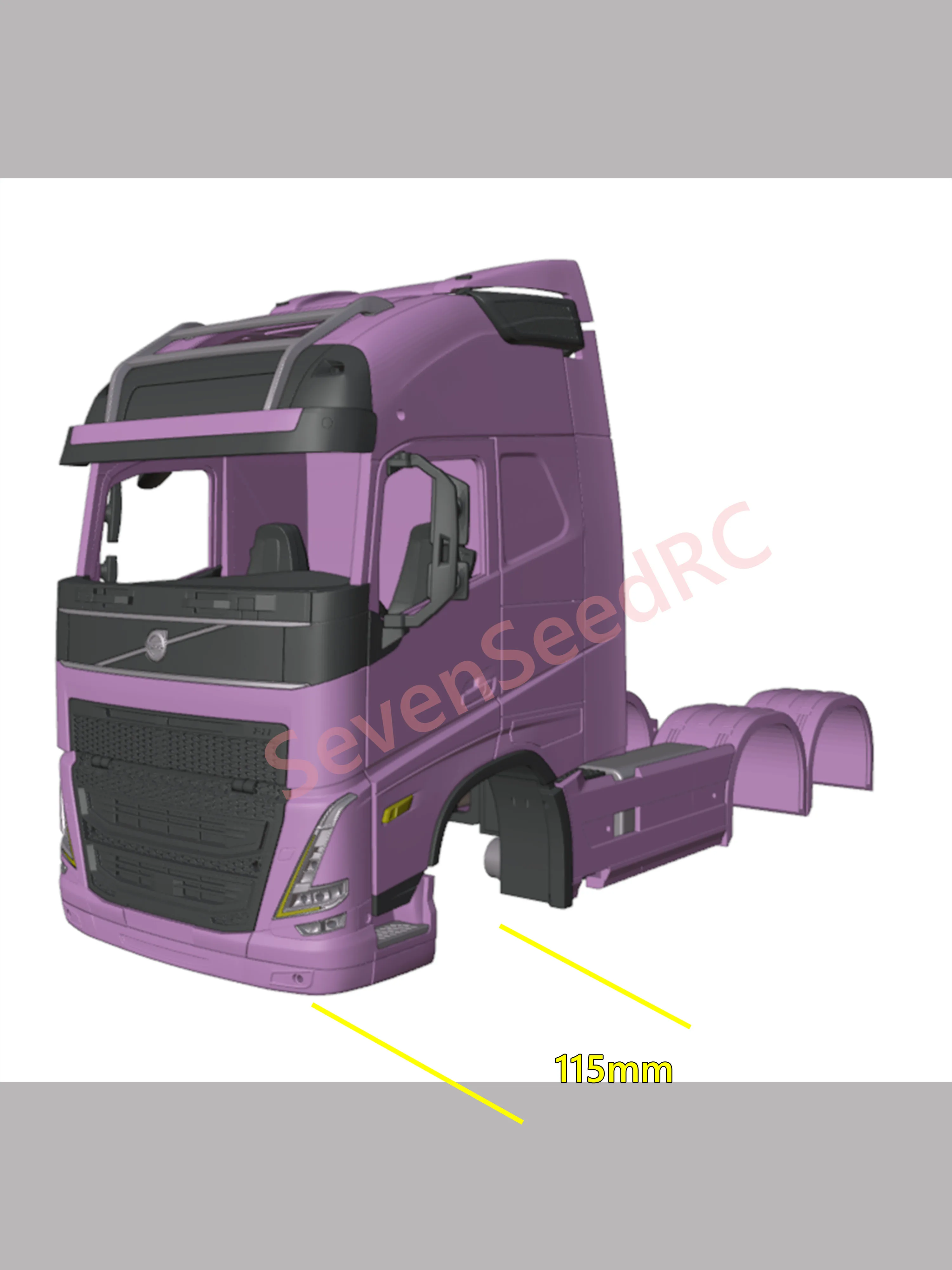 3d Printed Truck Volvo FH 2024 1/14 Fmx Static Dot Model JDM Tamiya Lesu Lxy Scaleclub SCX10 trx6 Crossrc nt jt4
