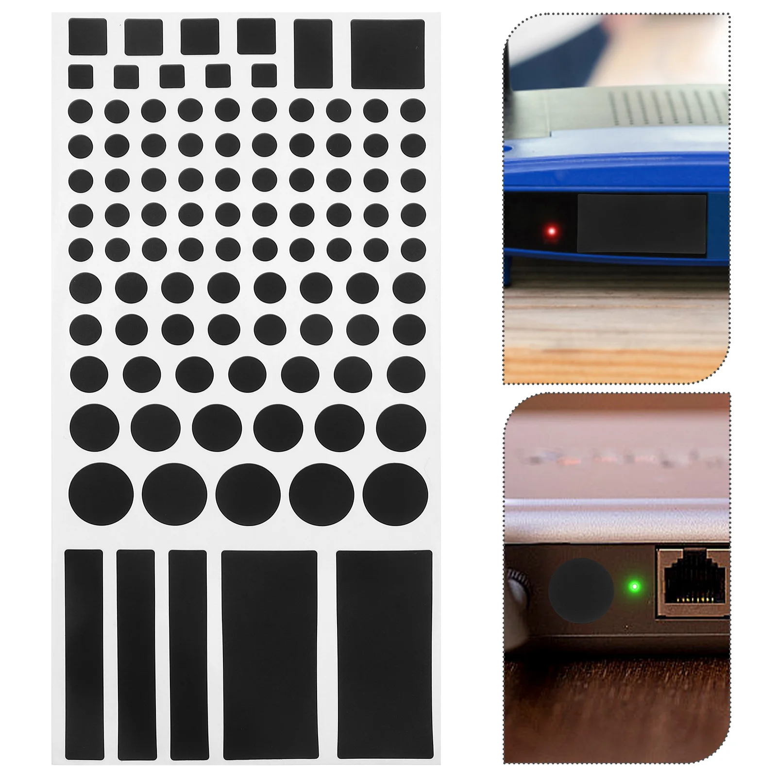 

2 Sheets Led Light Blocking Stickers For Electronics Self-Adhesive Pvc Blackout Covers Easy Apply Dark Room Sleep Aid Bedroom