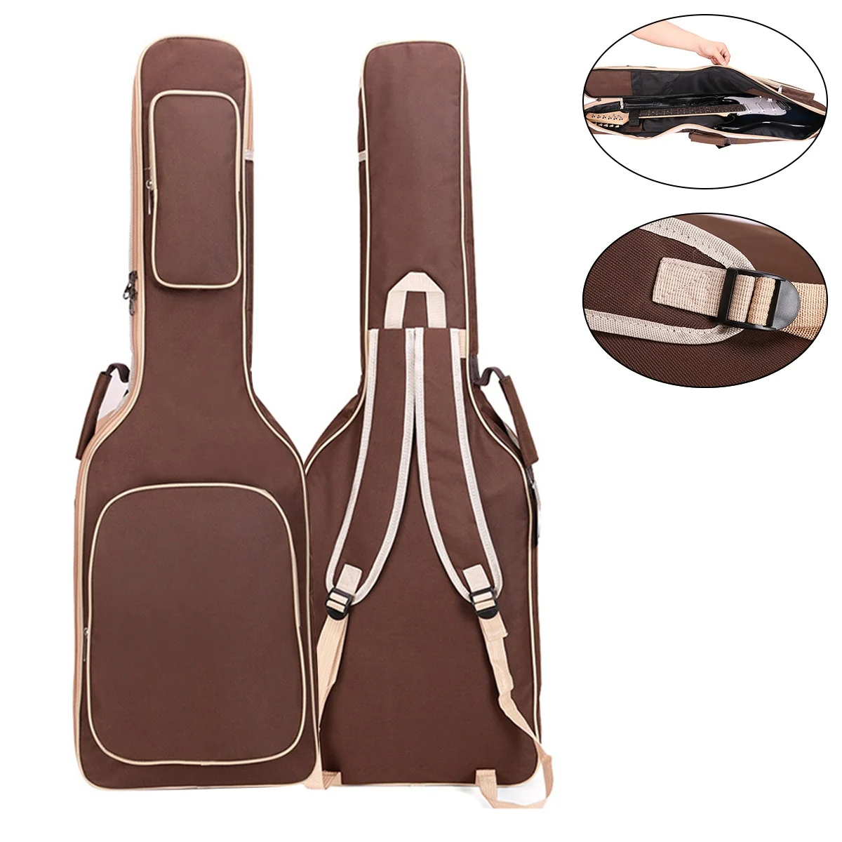 GZMO Electric Guitar Case Gig Bag Double Straps Pad 7mm Cotton Oxford Fabric Thickening Waterproof Guitar Backpack