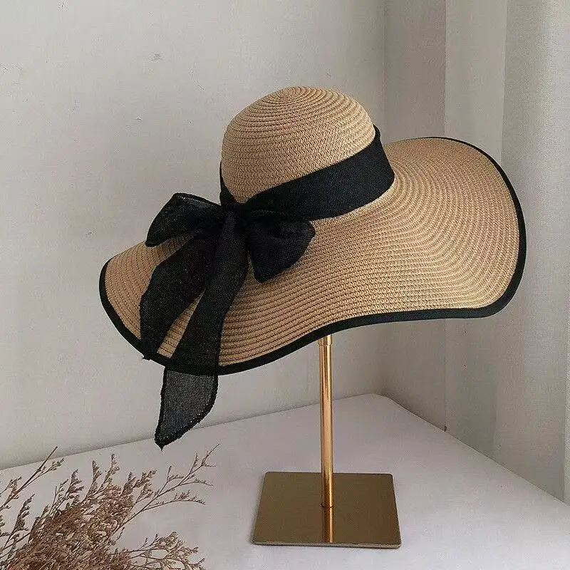 Popular Straw  Women's Summer Sun Protection Super Large Brim Sun Beach Straw Seaside Vacation Sun Hat