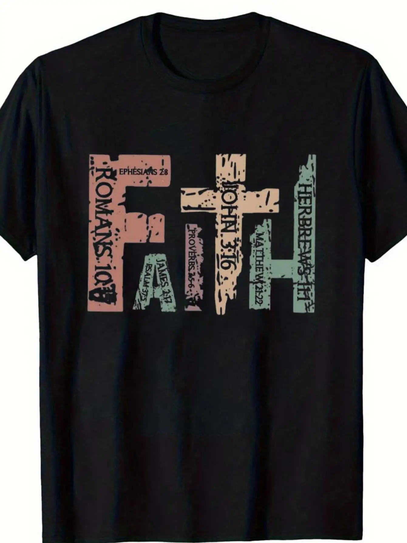 Camiseta de algodón religiosa con versículo bíblico para hombre - Palabras de creed cristiano, Romanos 10:9 escritura - Suave 100% algodón