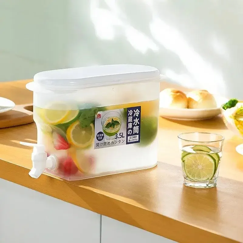 

Cold Kettle Bucket 3.5L Refrigerator Ice Bucket Cold Drink Lemon Fruit Tea Cold Drink Bucket with Faucet Ice Bucket Kettle