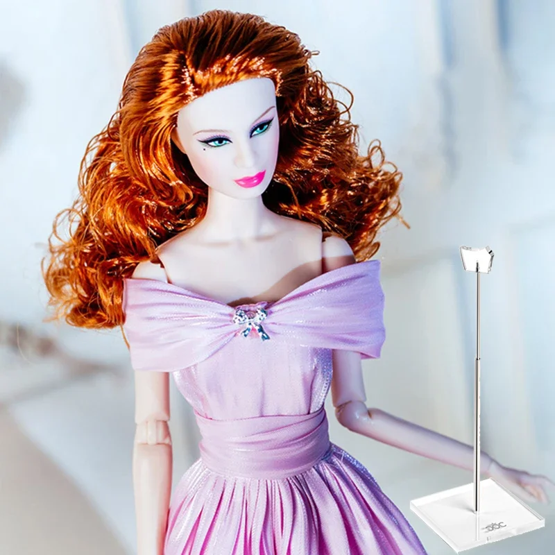 Muñeca de supermodelo de 32cm con soporte para muñeca, vestido de princesa rosa a la moda, juguetes DIY de piel negra, regalo Original Popular de coleccionista europeo
