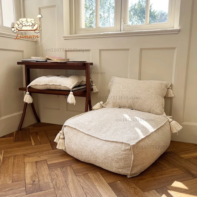 Linen sitting pier heavy industry embroidery pier sitting futon removable washable living room foot pier terrace B & B