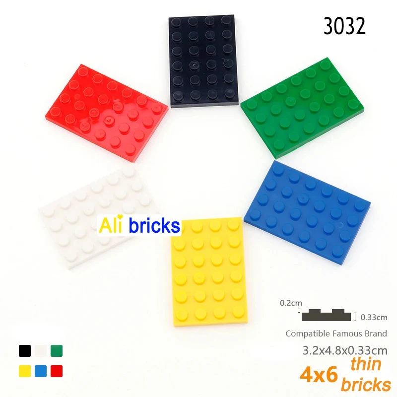 5pcs DIY Building Blocks Thin Figures Bricks 4x6 Dots 12Color Educational Creative Compatible With Brand Toys for Children 3032