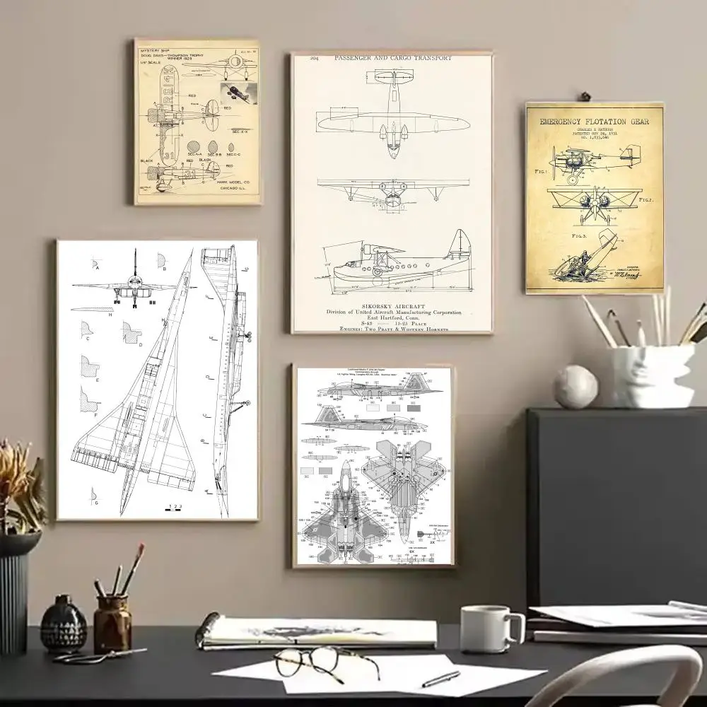 Structure Plane A-ArchitectureS Diagram Living Room Bedroom Canvas Wall Art Print Mural Home Decor Gift Unframed Decoration
