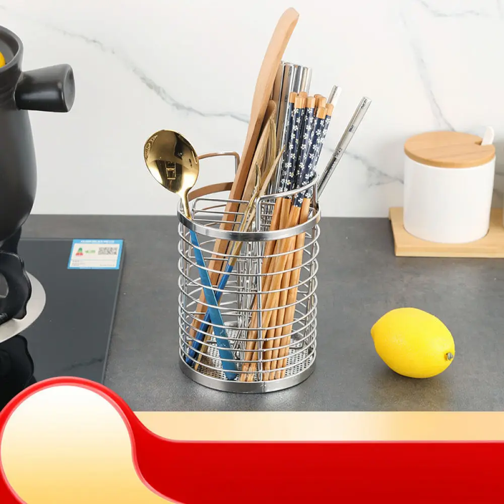 Modern Kitchen Utensil Holder For Huilaian Rotating Stainless Steel Chopstick Storage Box Divided Cutlery Rack